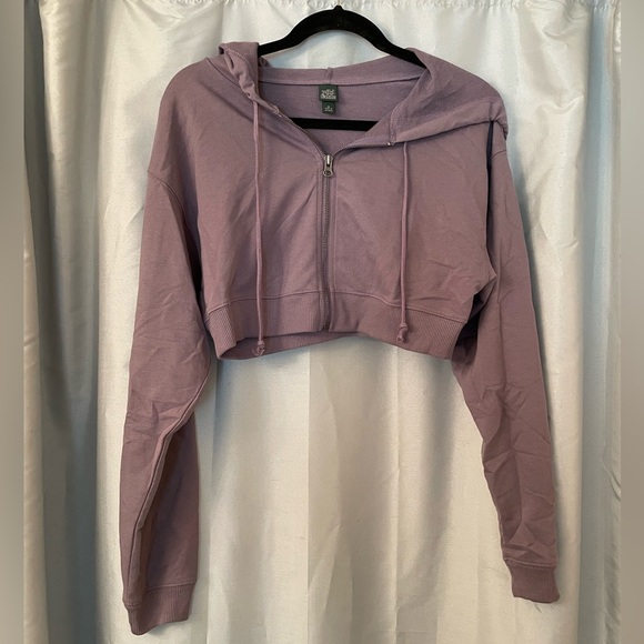 Purple Cropped Hoodie - Picture 1 of 3